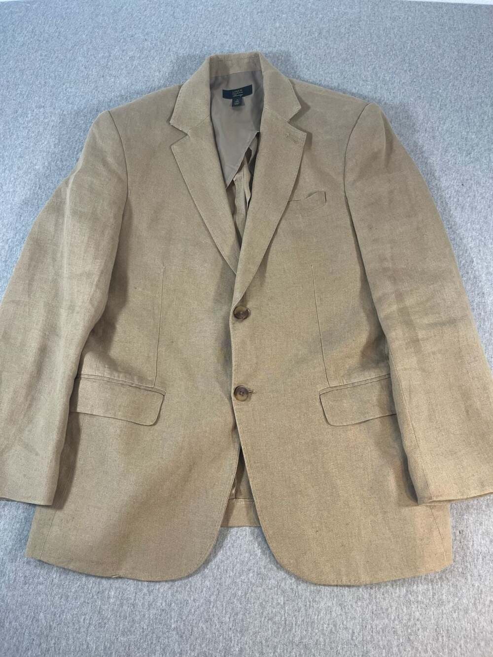 Club Room Blazer Tan 100% Linen Luxury Sport Coat Jacket Men’s M